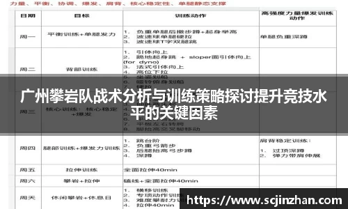 广州攀岩队战术分析与训练策略探讨提升竞技水平的关键因素