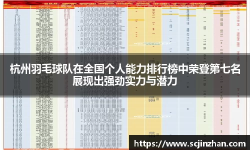 杭州羽毛球队在全国个人能力排行榜中荣登第七名展现出强劲实力与潜力